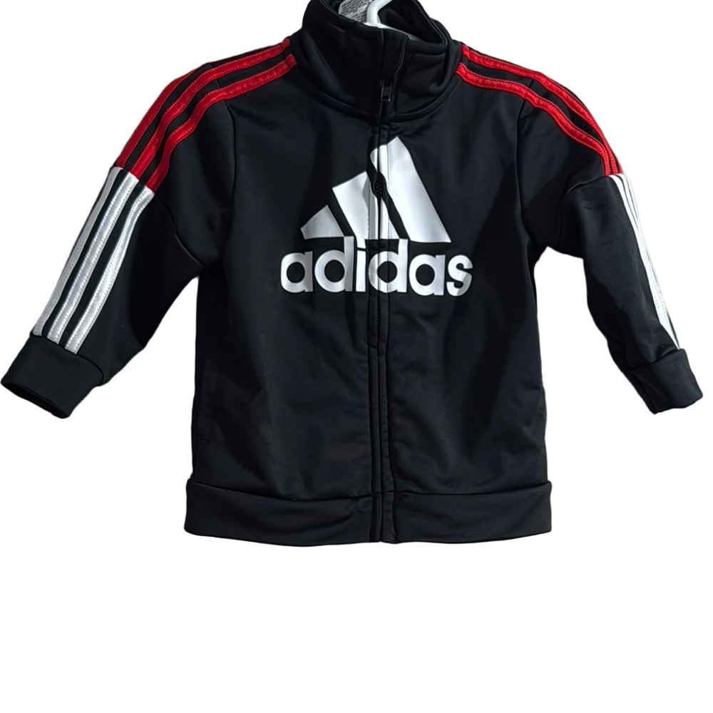adidas Kids Black and Red Track Jacket